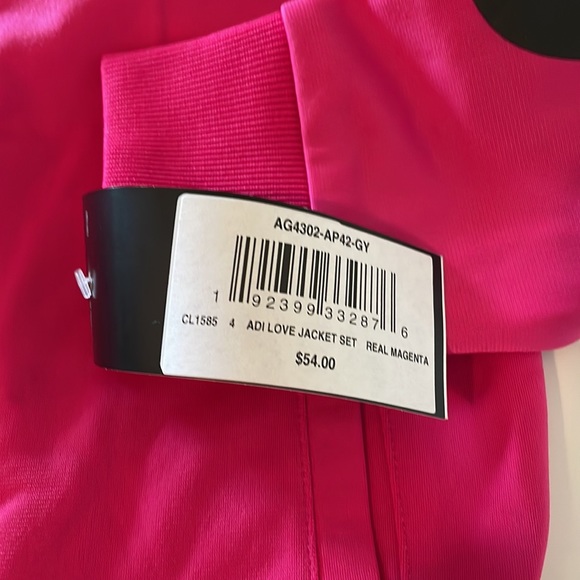 Adidas girls size 4 jacket and pant set color pink / black - Picture 4 of 4